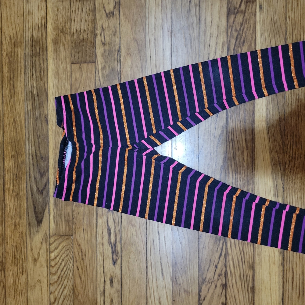 Striped Leggings in Pink and Orange